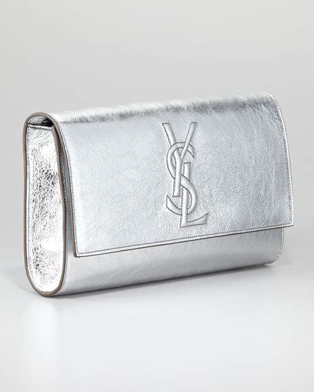 ysl clutches silver|small YSL clutch.